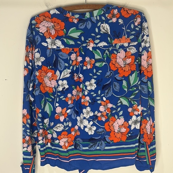 ANTHROPOLOGIE MAEVE Elan Scarf Floral Print Tie Front Blouse Size 8 - Picture 16 of 16